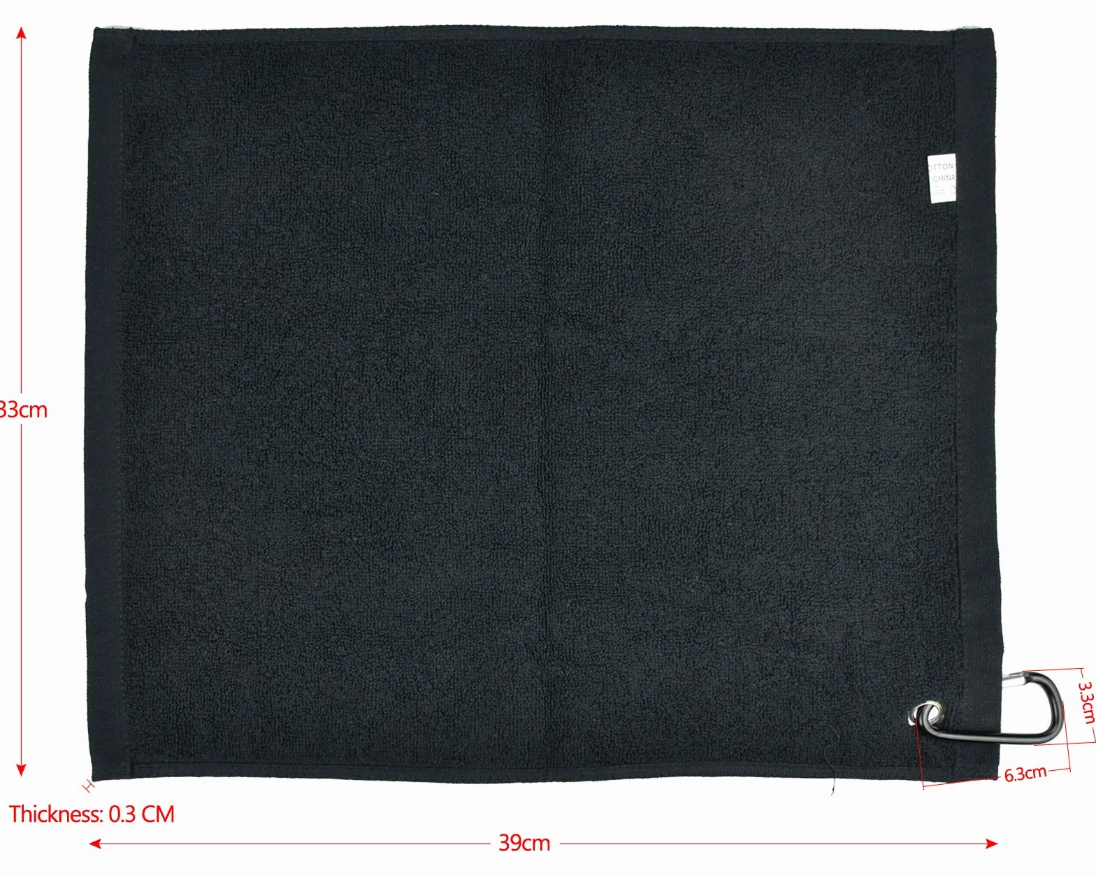 Asciugamano da golf di alta qualità in microfibra per borsa da golf con moschettone per appendere sulla borsa da golf club, yoga, campeggio, palestra, 40,6 x 33 cm