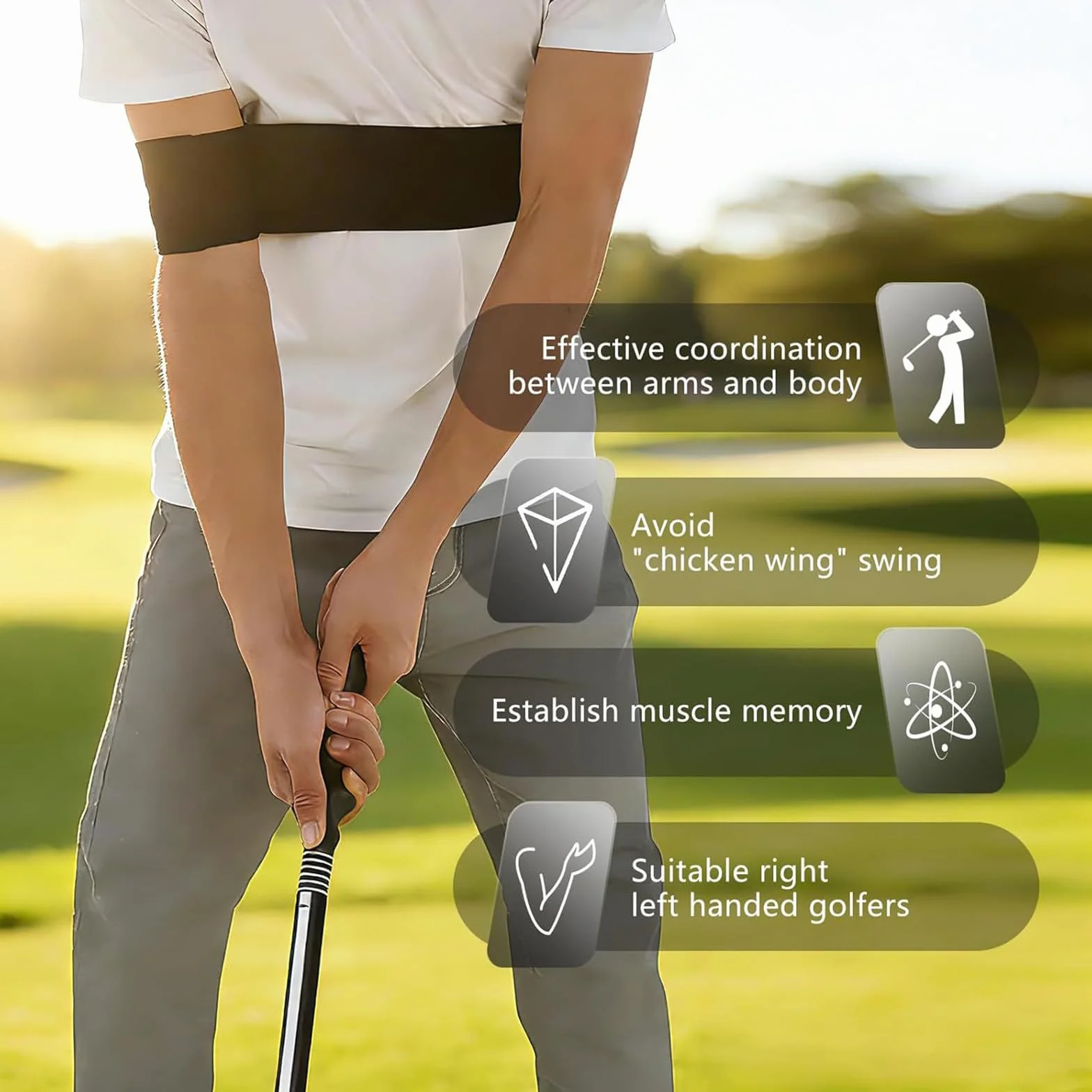 Golf Training Aid Slider, Fascia Swing Trainer Regolabile, Cinghia Correttiva per Principianti Uomini Donne