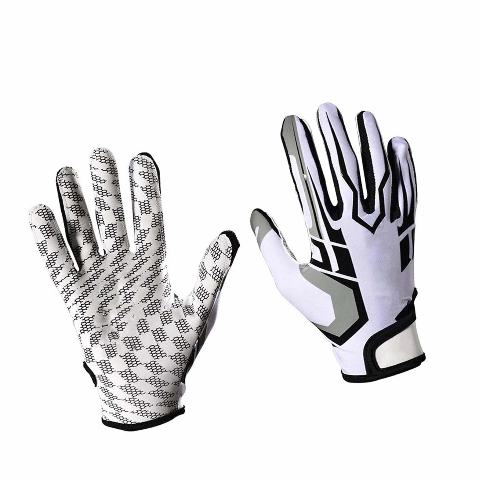 VBESTLIFE Guanti da Calcio Giovanile Antiscivolo Traspiranti a Dita Intere per Football Americano Baseball (M)