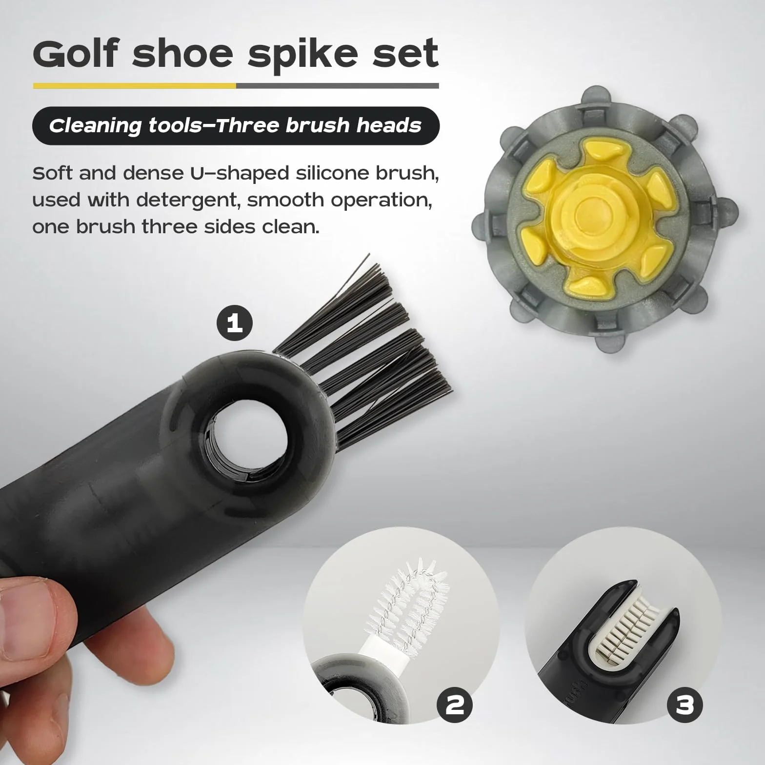 Set di 12 punte da golf di ricambio per scarpe con spazzola di pulizia