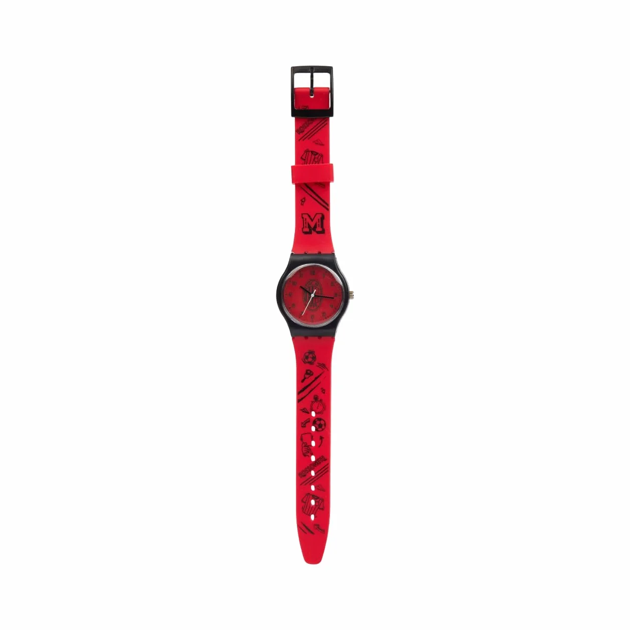 A.C. Milan Orologio Ufficiale per Piccoli Tifosi Rossoneri, Cinturino in Gomma, Rosso