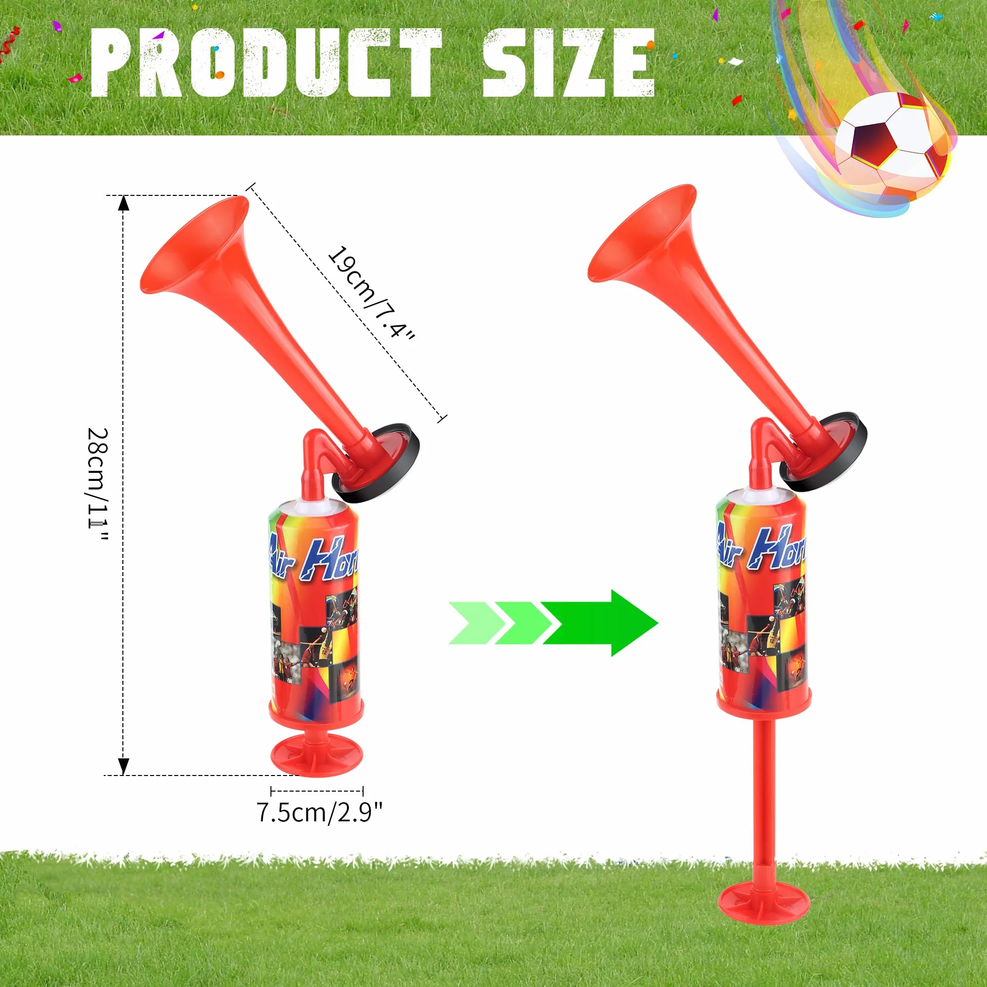 Tromba da Stadio Manuale Air Horn Estremamente Forte per Partite di Calcio, Eventi Sportivi