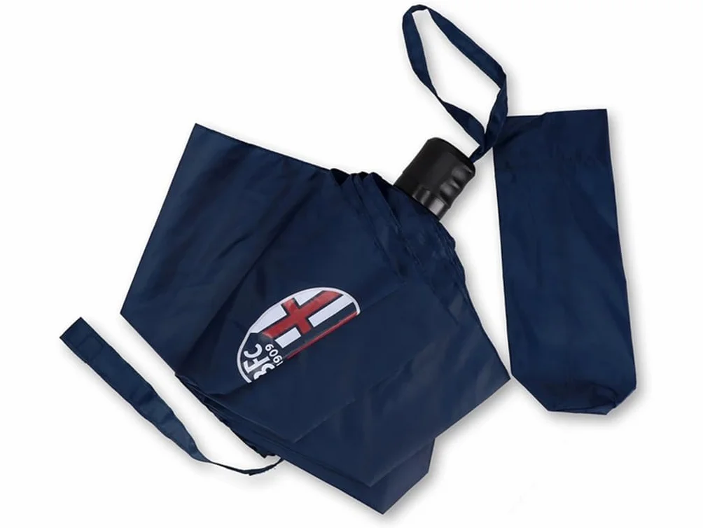Ombrello Tascabile Bologna FC, Automatico, Blu Navy, Logo Squadra