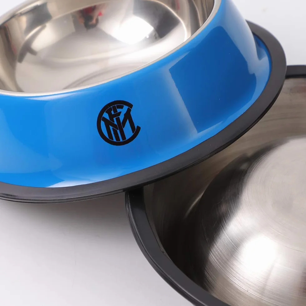 Inter Prodotto Ufficiale Set 2 Ciotole Animali Domestici, Nero Azzurro