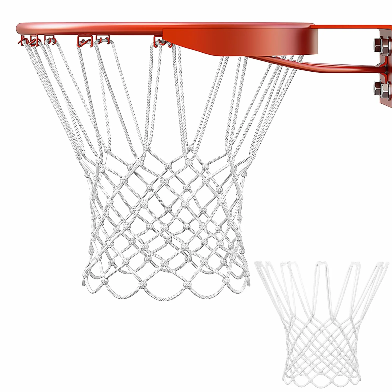 Rete da Basket 2 Pezzi Rimovibile,Rete da basket di ricambio per tutte le condizioni atmosferiche,Ricambio Professionale Portatile per Canestri Interni ed Esterni