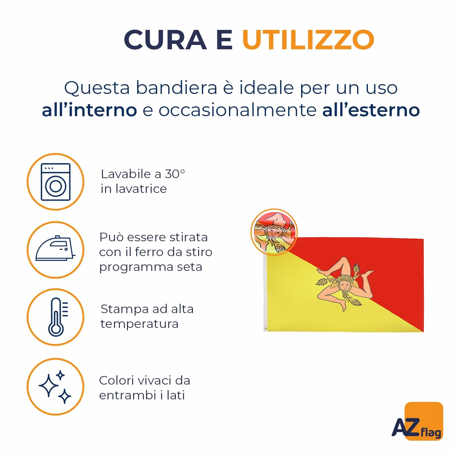 AZ FLAG Bandiera Sicilia 90x60cm Bandiera Siciliana Italia