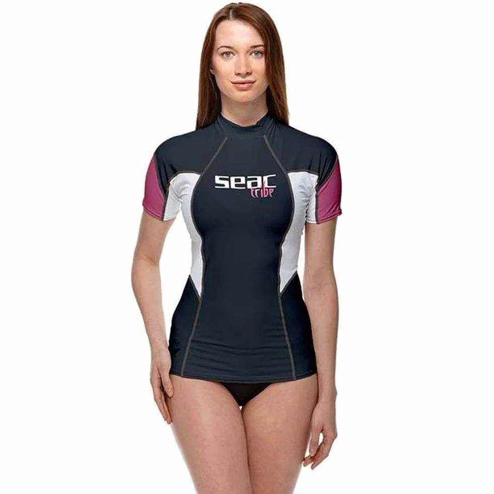 SEAC RAA Short Evo Lady Donna Maglia Protettiva Rash Guard per Snorkeling e Nuoto Anti UV Donna (Pacco da 1)