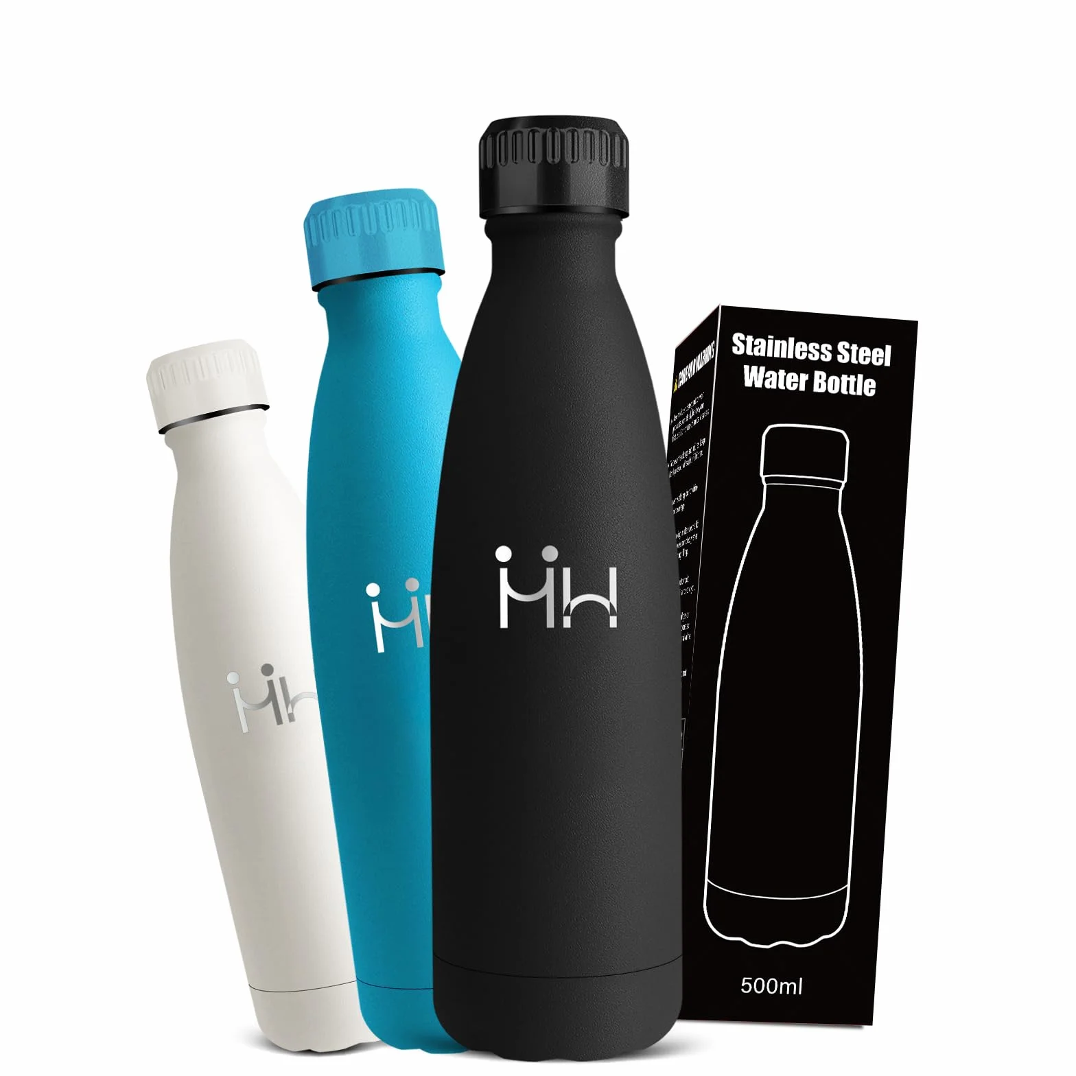Borraccia Termica 500 ml Acciaio Inox – Mantiene Caldo 12 Ore/Freddo 24 Ore per Scuola Viaggio Palestra