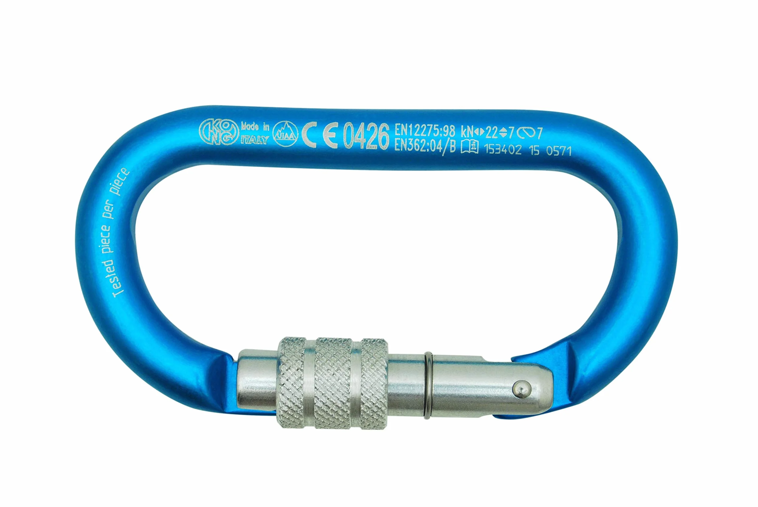 Kong Oval Alu Classic Screw Sleeve Moschettone in Alluminio con Ghiera a Vite EN 362/B 12275/B 65g