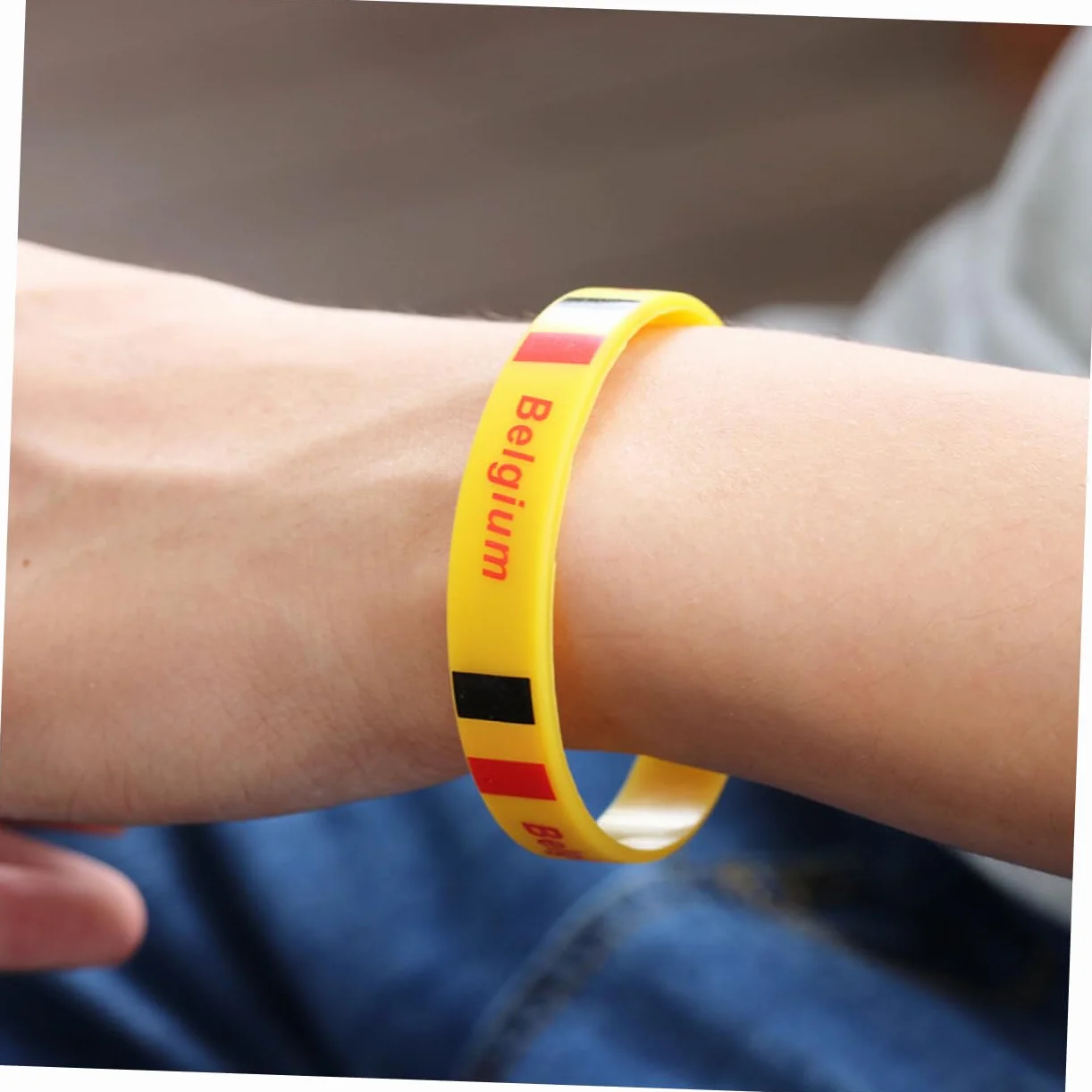 Sosoport Silicone Braccialetto Bandiera Belgio Unisex per Eventi Sportivi Nazionali