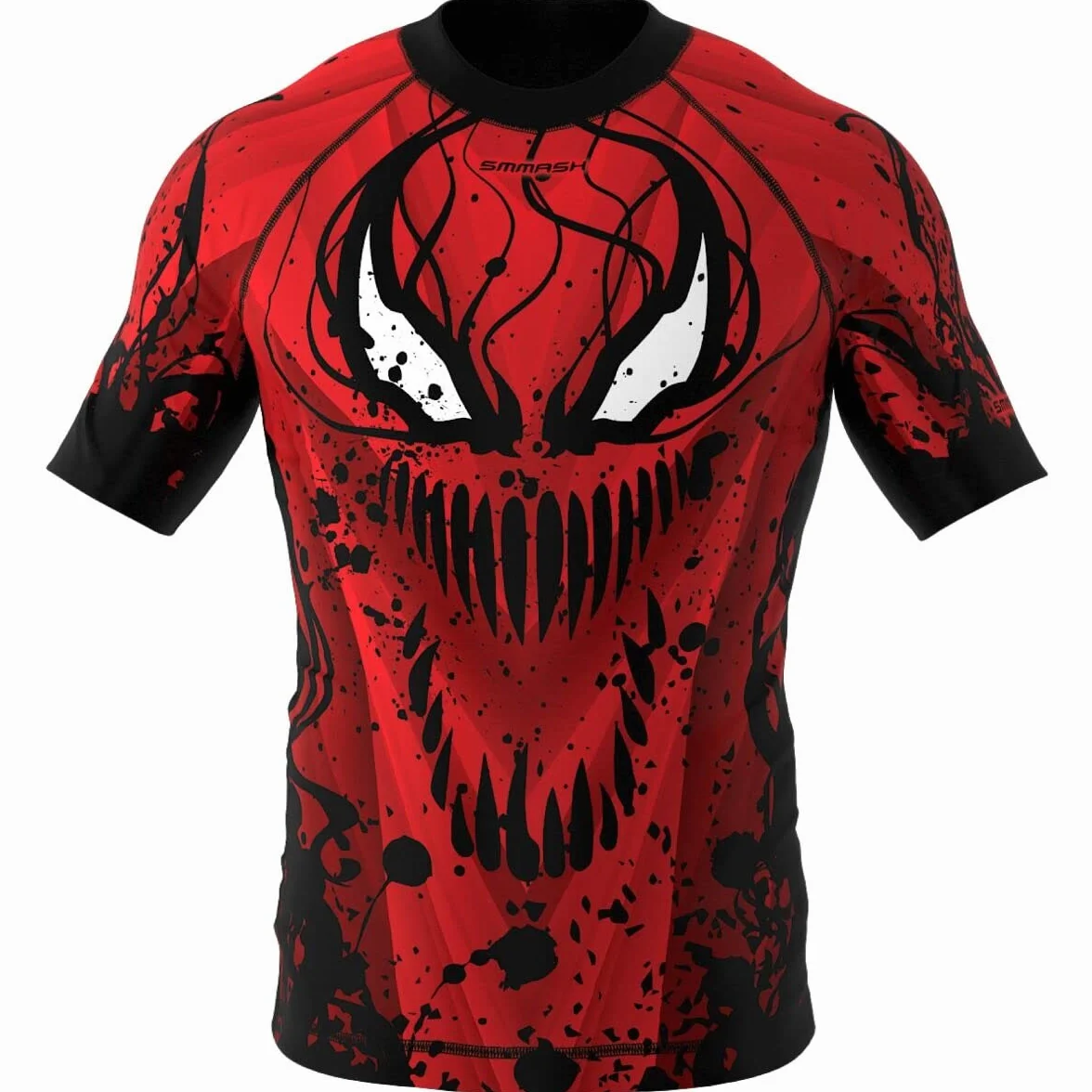 SMMASH Camicia Funzionale Uomo Rashguard Camicia Sportiva A Maniche Corte MMA Thaibox Muay Thai Kickboxing Traspirante Resistente All'Abrasione