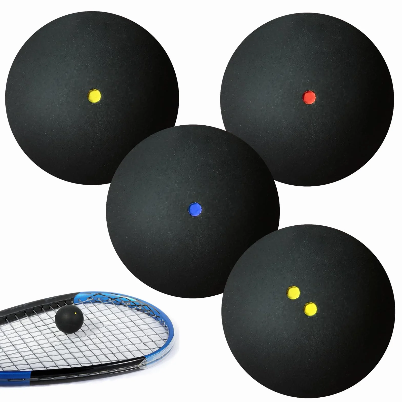 Palline da squash set 4 pezzi per allenamento principianti