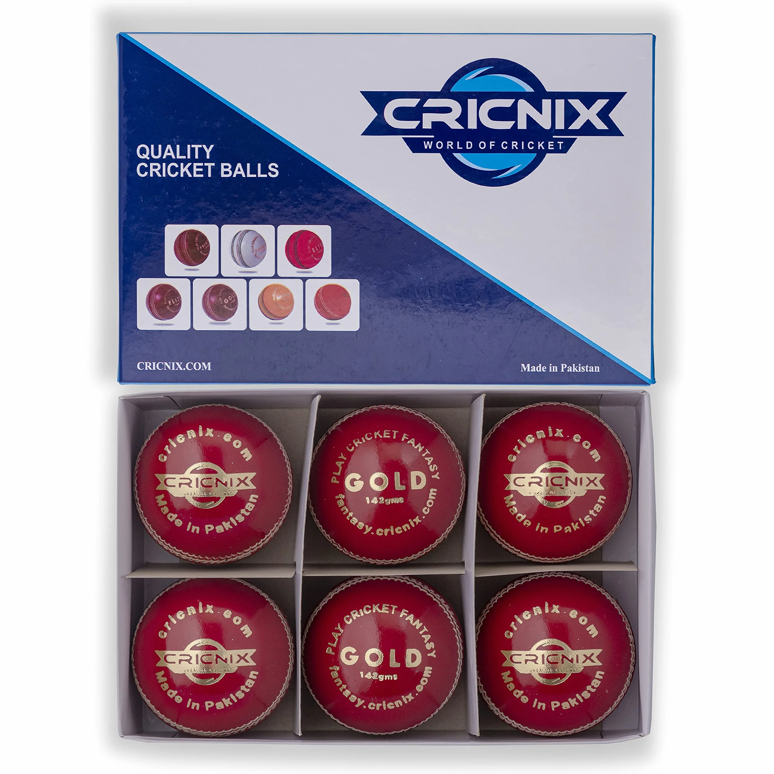 Cricket Ball Gold Red Leather 142g Practice Training
