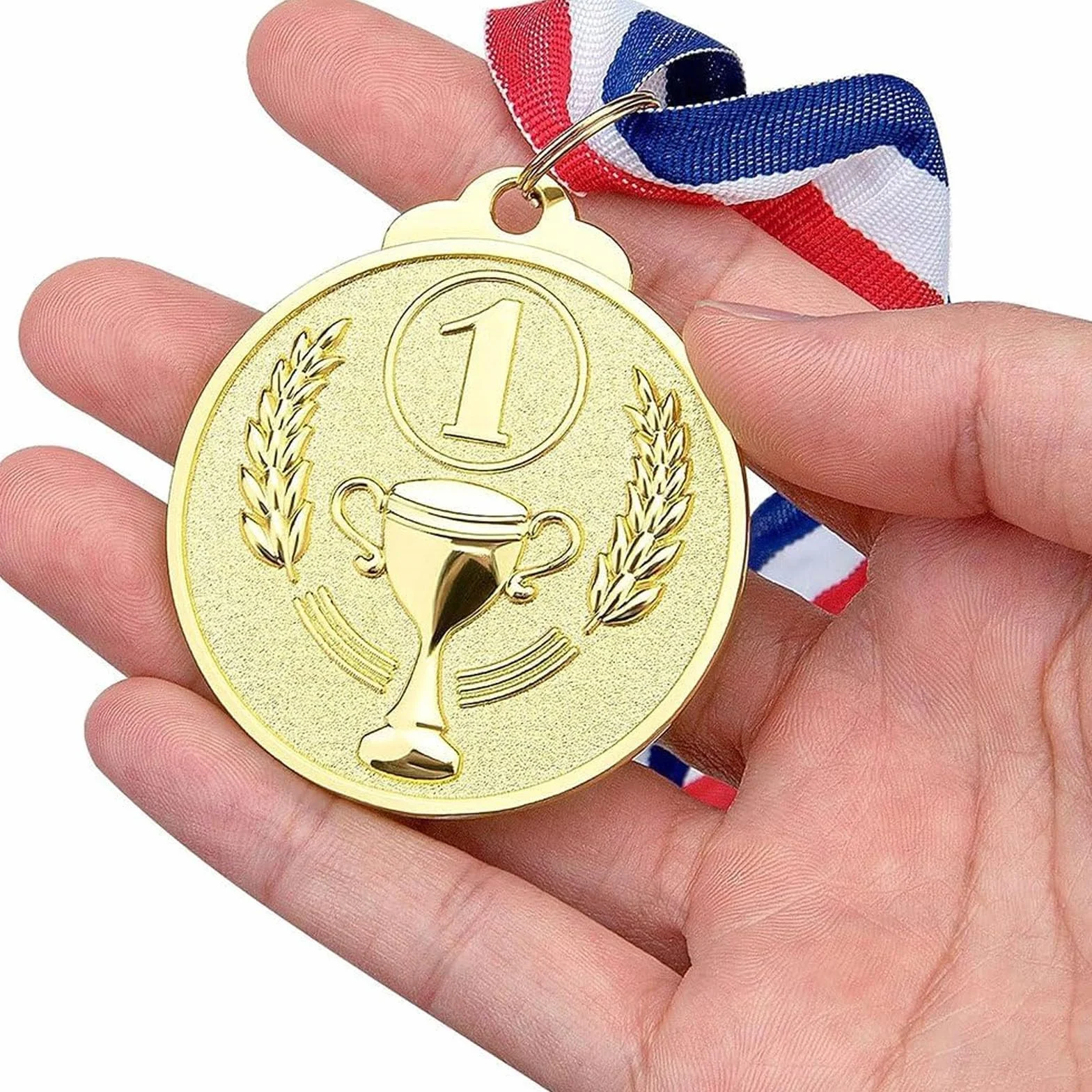 12 Pezzi Medaglie Premiazioni Metallo Oro Argento Bronzo con Nastro Vincitore per Bambini Sport 5.0cm