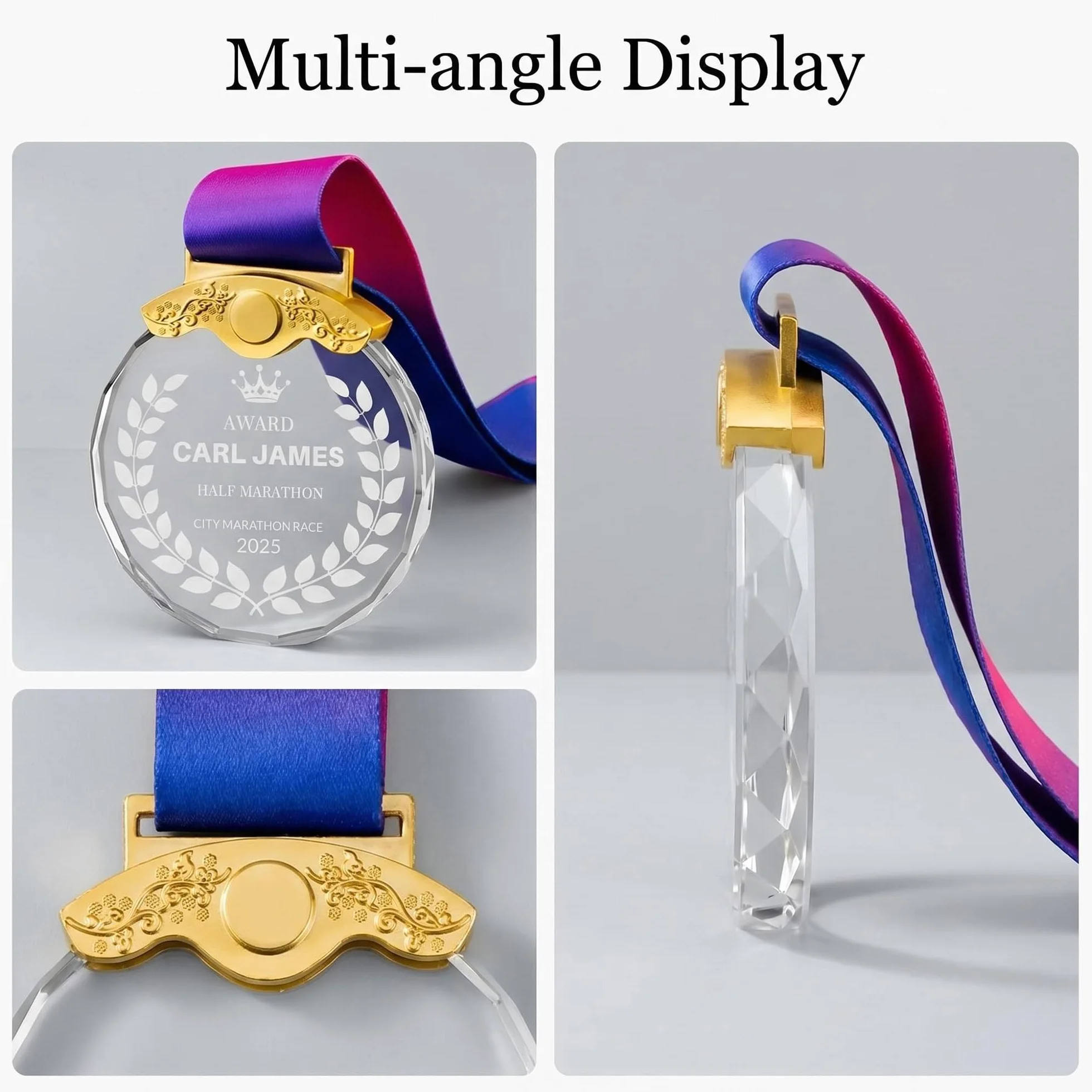 Medaglia Personalizzata con Testo e Foto, Medaglie per Bambini Winner, Oro, Argento, Bronzo, per Premiazioni Scolastiche
