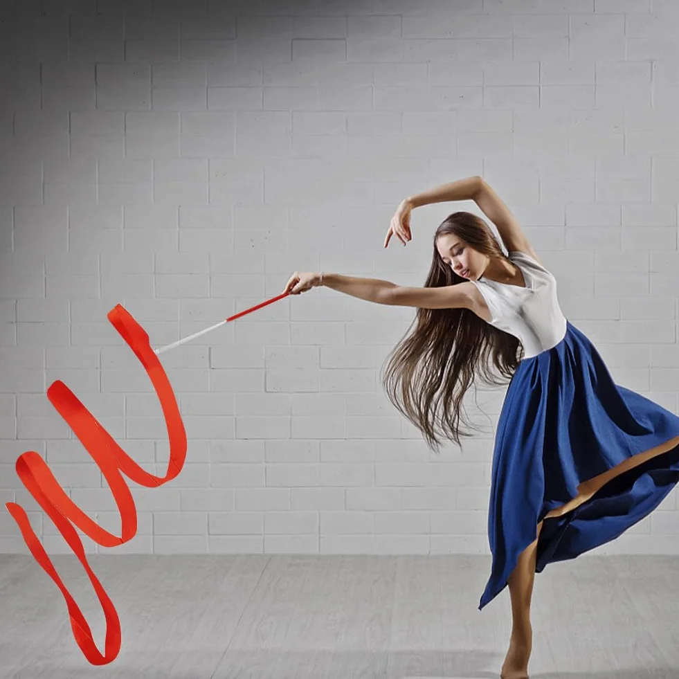 GORGECRAFT Nastri Da Ballo Rossi 4.3m Nastro Da Ginnastica Ritmica per Ballerini