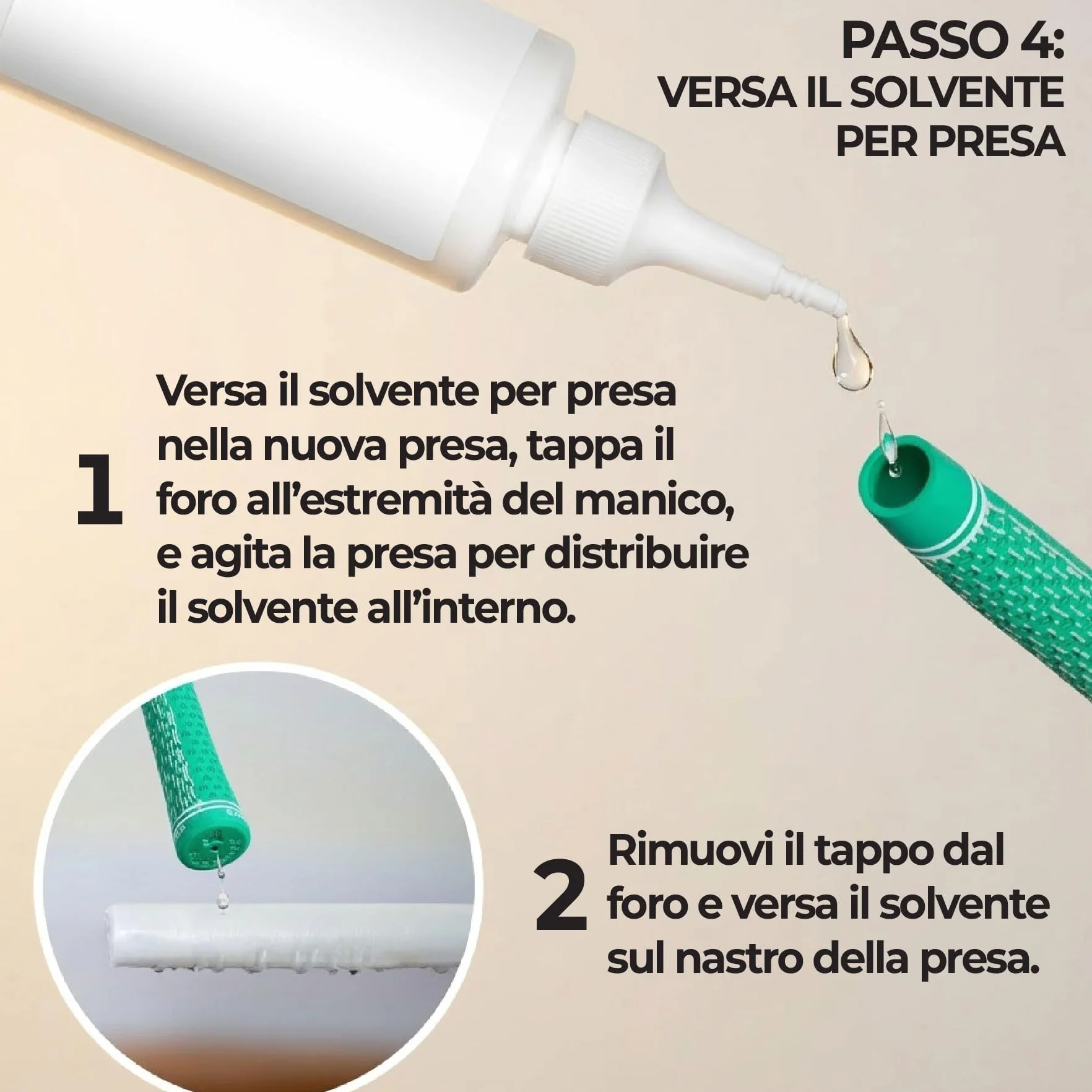 Kit di impugnatura da golf con lama a gancio, 15 o 30 strisce di nastro antiscivolo, solvente 147 o 236 ml, impugnatura in gomma