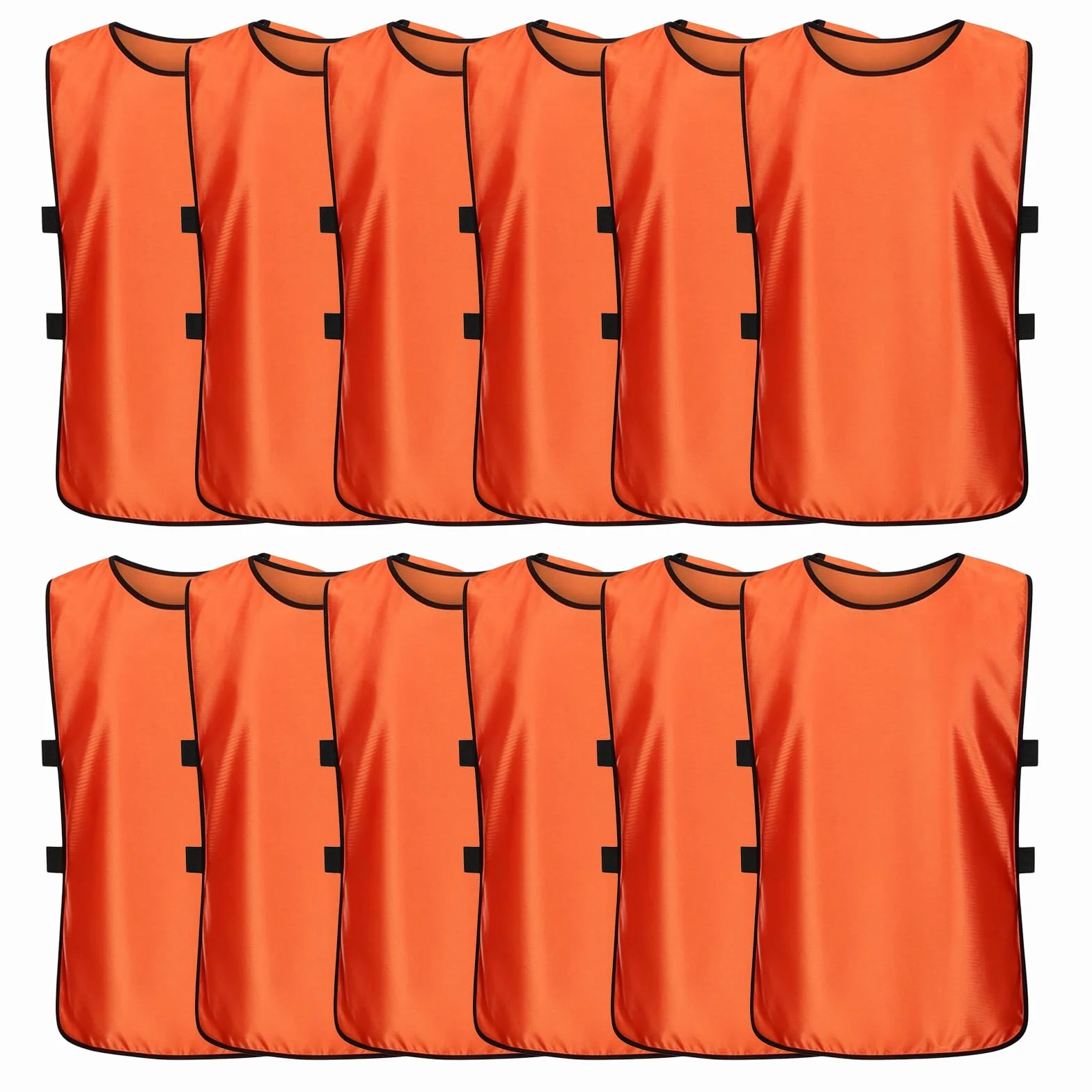 PORFOYO Set di canottiere da calcio 12 pezzi, gilet da allenamento traspirante senza maniche