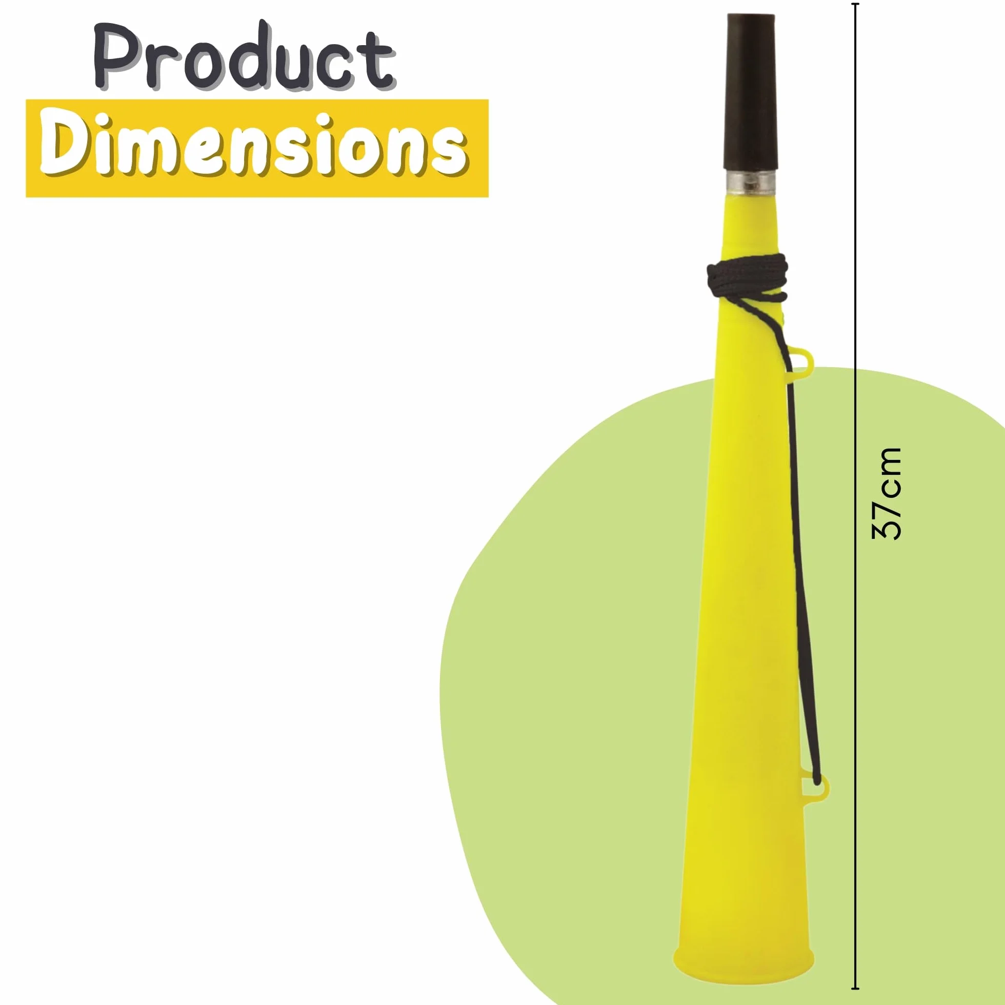 Vuvuzela plastica rumorosa per calcio adulti con cordino 4 confezioni assortiti