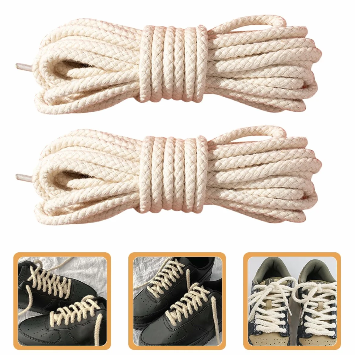 Abaodam Lacci per Scarpe Intrecciati Spessi in Poliestere 120 CM Set da 2 Lacci Decorativi e Multifunzionali per Scarpe Sportive e Stivali per Uso Quotidiano e Outdoor