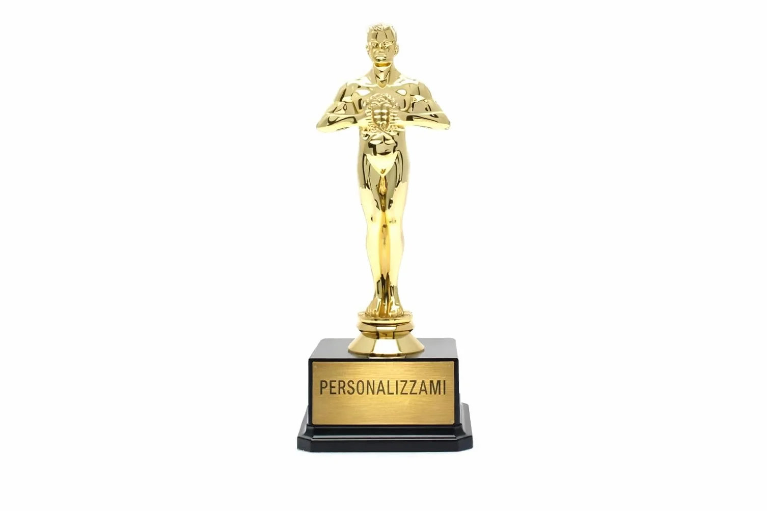 D&Vlab Trofeo Stile Oscar Personalizzabile Oro Plastica Resina 19 cm Targhetta Stampata