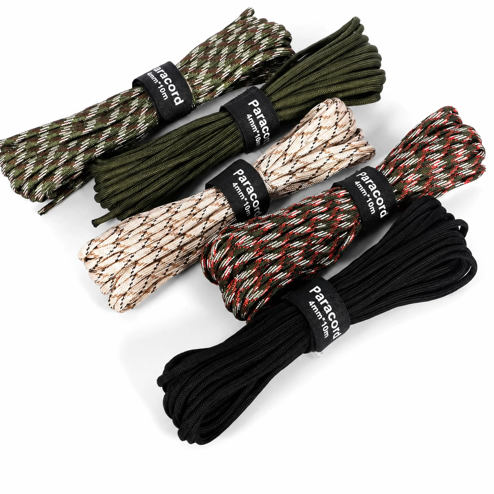 Paracord 50M 4mm 250kg Carico di Rottura 7 Fili Centrali 100% Nylon per Sopravvivenza Campeggio Escursionismo 5 Colori