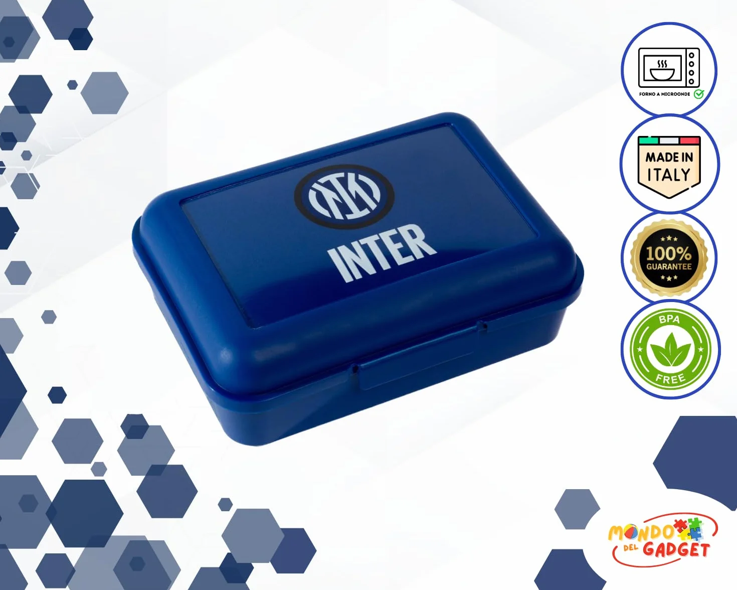 Mondo del Gadget Porta Merenda Inter Store Ufficiale Box Lunch Portamerenda Pranzo Bambini Plastica PVC Free