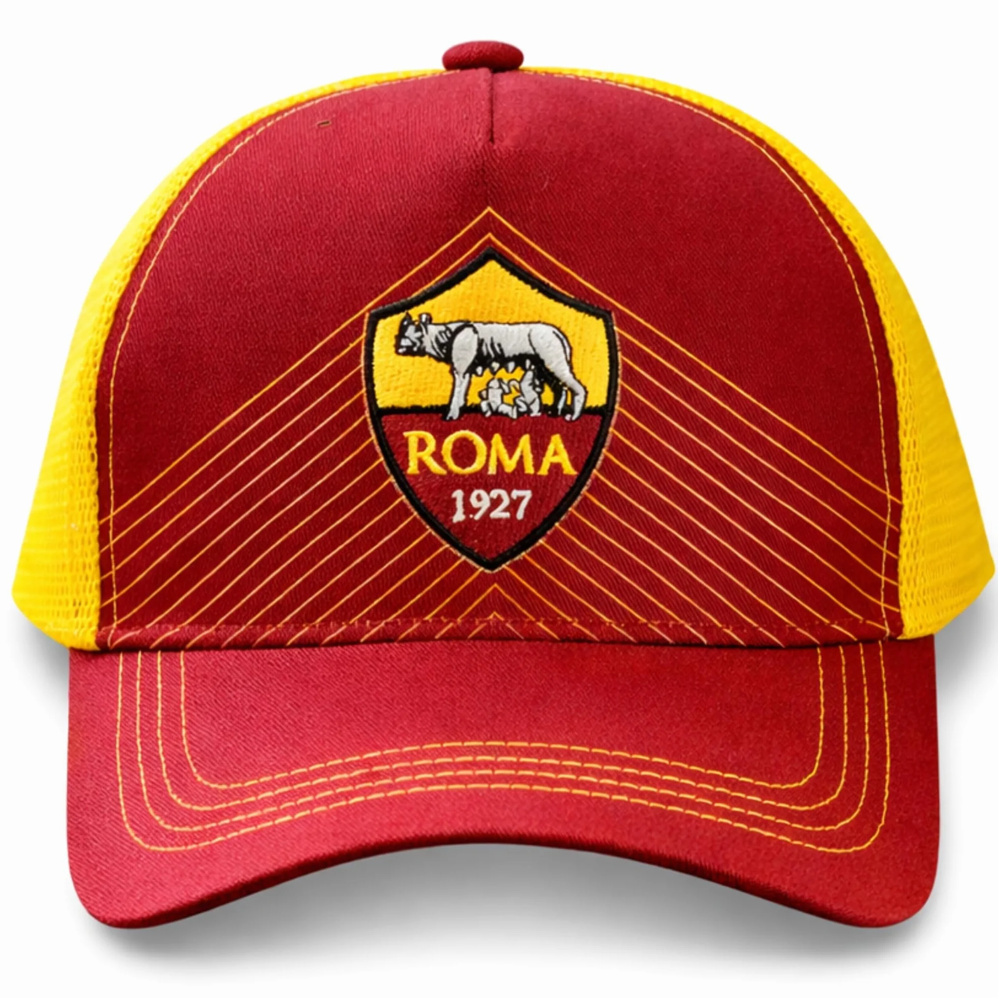 AS Roma Cappello Ufficiale Cotone Logo Baseball Visiera Curva Regolabile Licenza