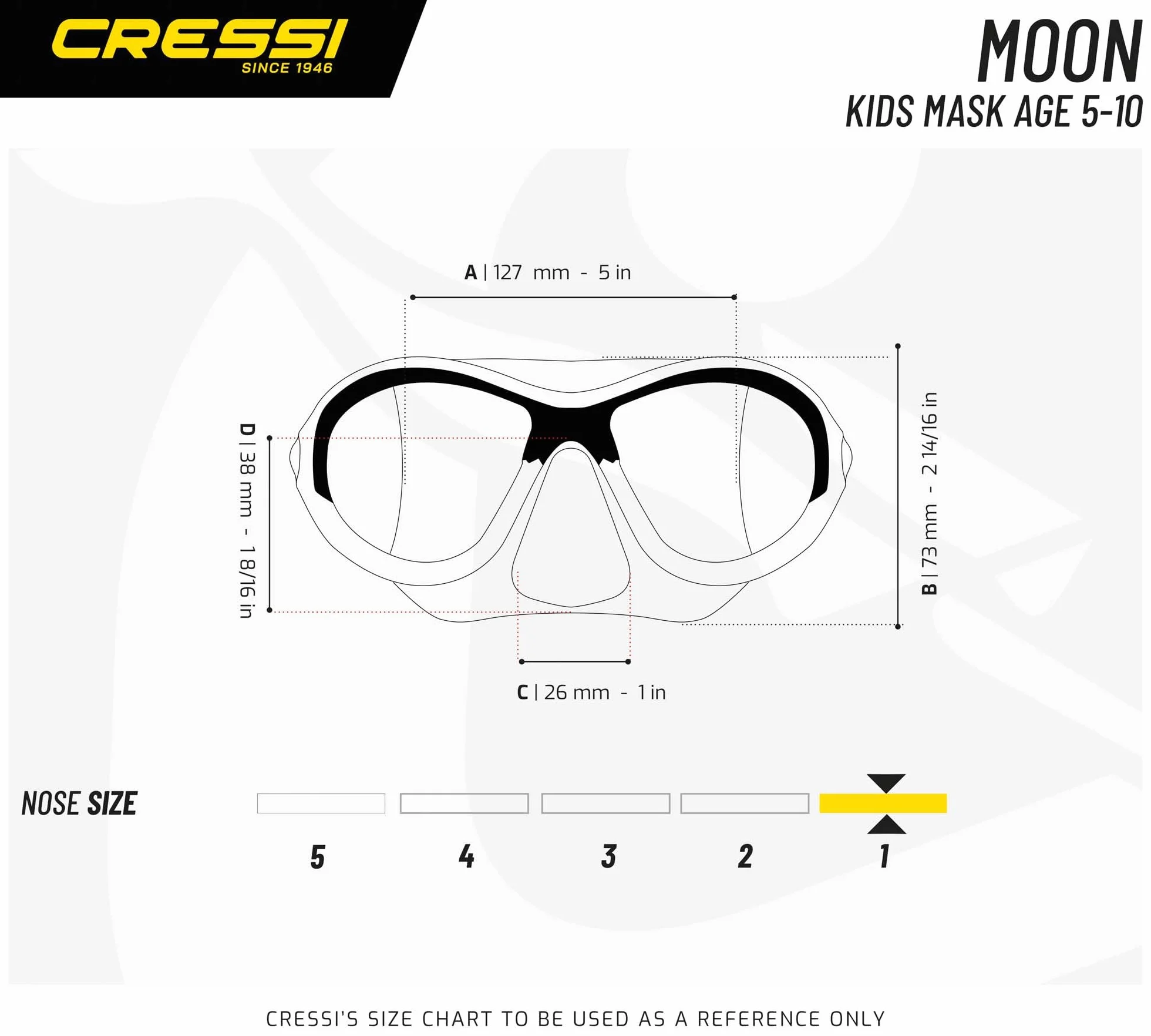 Cressi Moon Kid Maschera Set Combinato Maschera Moon + Snorkel Top per Snorkeling e Nuoto Bambini 5-10 Anni