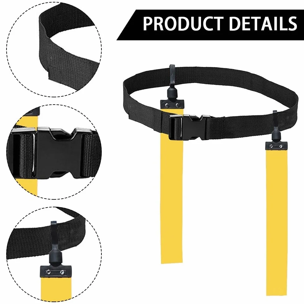 DONGKER Flag Football Belts, PVC Waist Belt 2 Flags Release Buckle per Allenamento