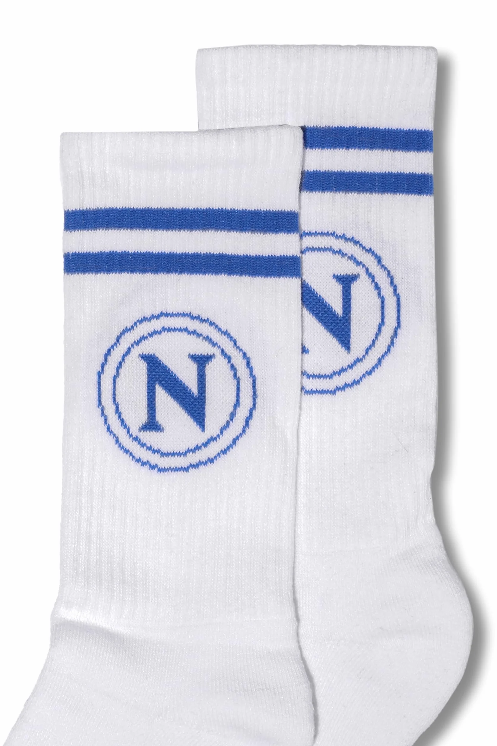 SSC Napoli Set 2 Paia Calze con Logo Taglia 35/38 Bianco Nero