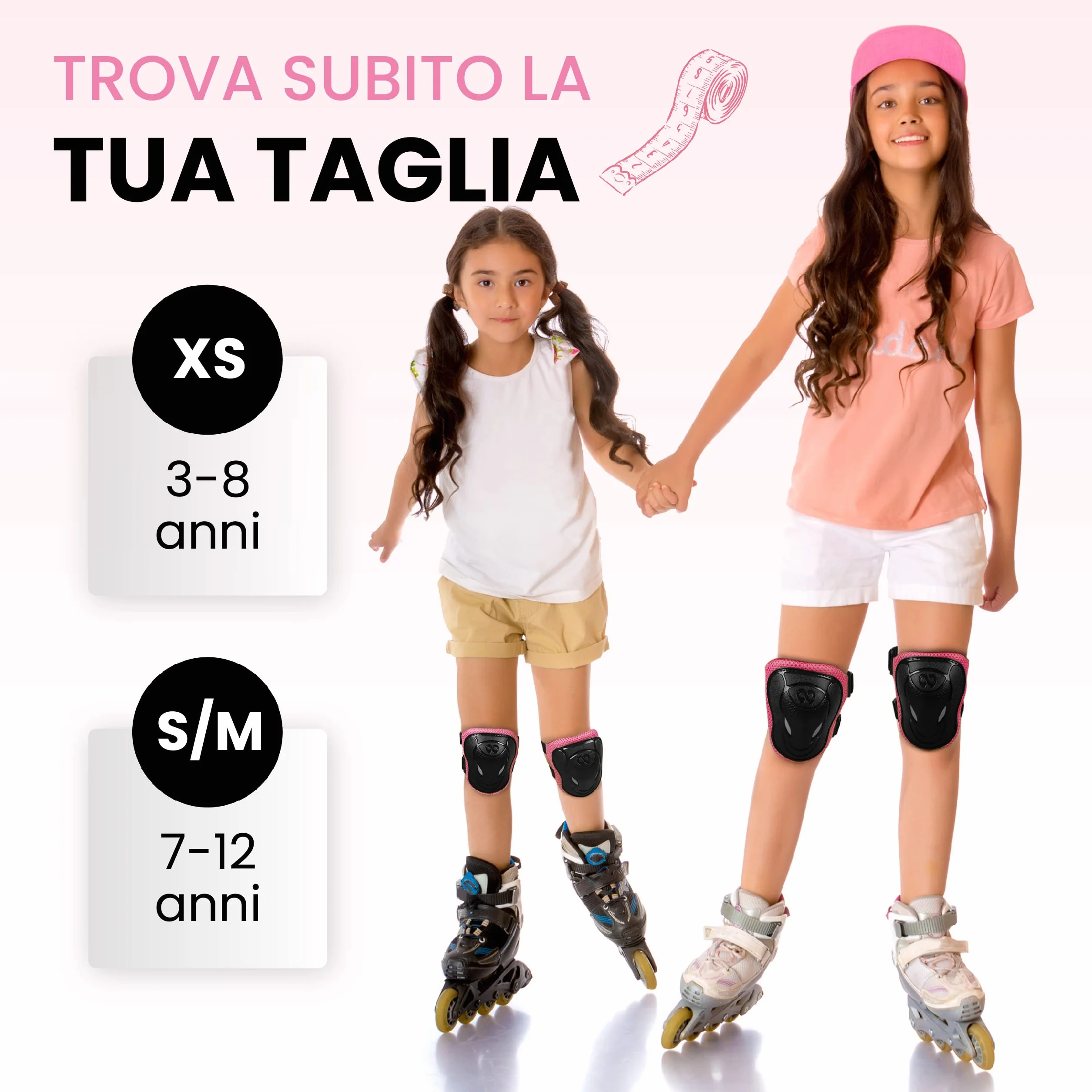 Set di Protezioni Skateboard Bambini 6 Pezzi - Gomitiere, Protezioni Mani e Ginocchiere per Inliner e Bicicletta