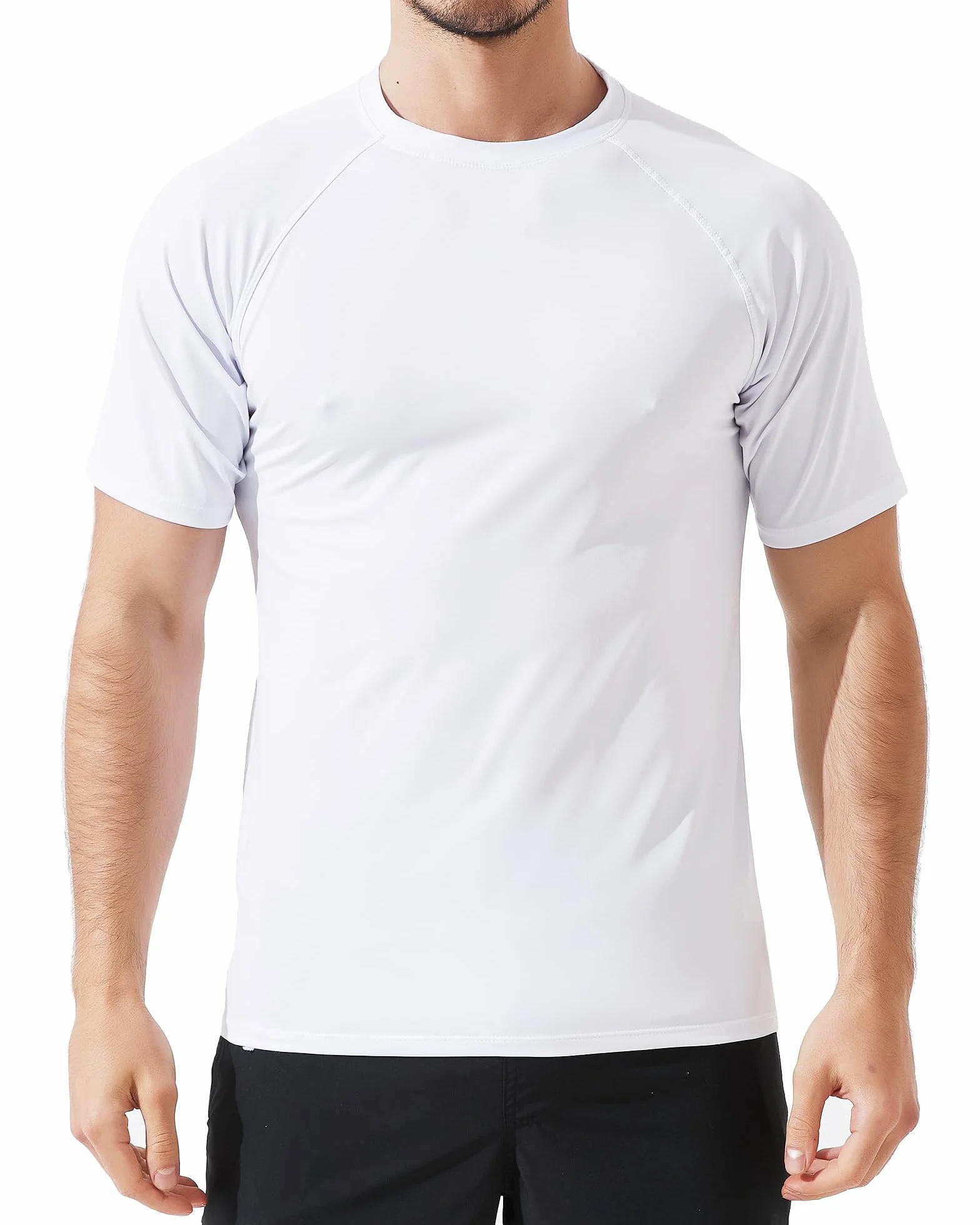 Arcweg Rashguard Mare Surf Uomo Maniche Corte Protezione Solare UV UPF 50+ Asciugatura Veloce Maglia Anti UV Pescs Stile Sciolto Elastica Maglietta Piscina