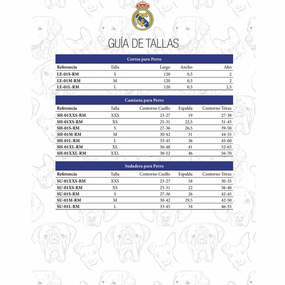 Real Madrid Felpa per Cani Taglia L Prodotto Ufficiale