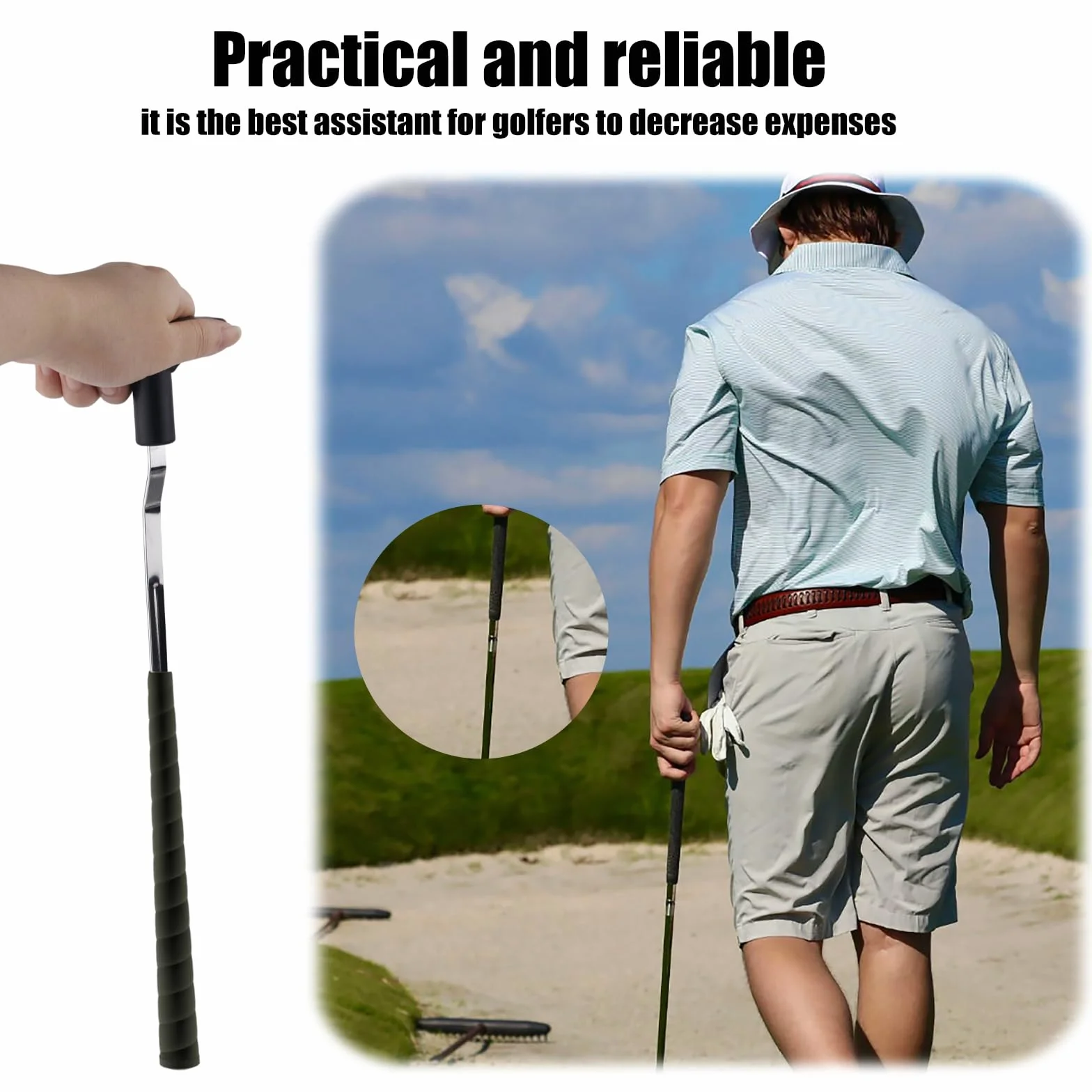 Gosknor Strumento Rimozione Impugnatura Golf Nastro Adesivo Scanalatura V Riparazione Durevole Accessori