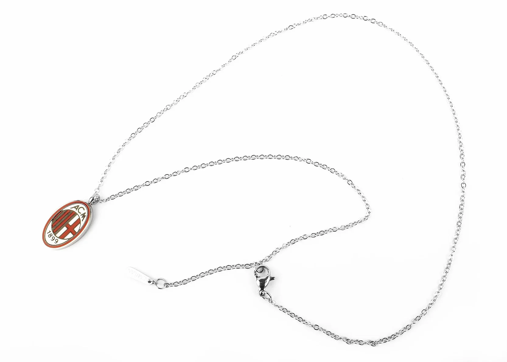 Medaglia AC Milan Ufficiale Acciaio Smalto Collana Versione Bimbo