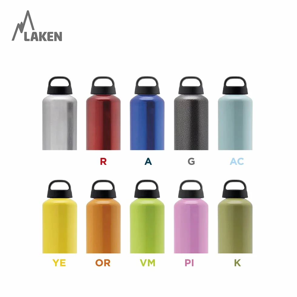 Laken Classic Borraccia Bottiglia d'acqua 1 Litro Granito Apertura Ampia Tappo a Vite con Impugnatura