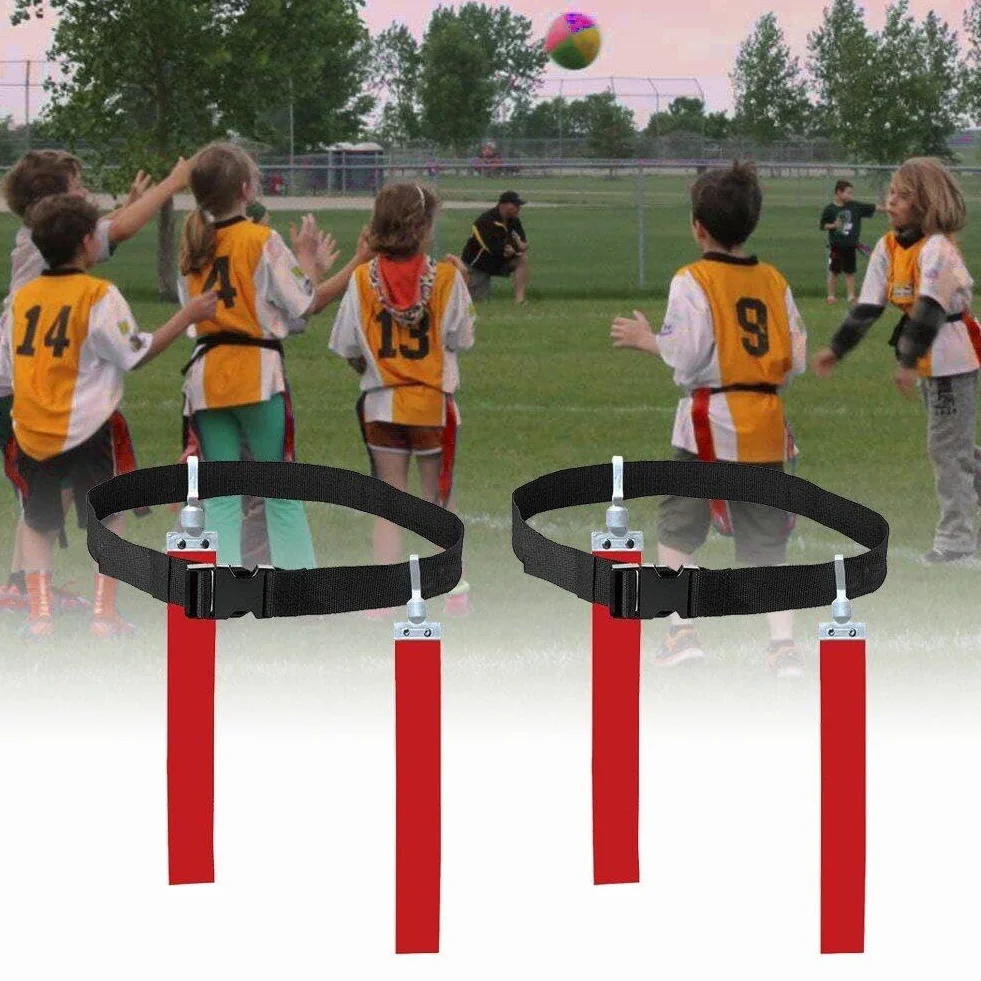 Flag Football Set Bandiere Cinture da Calcio Regolabile per Bambini Adolescenti