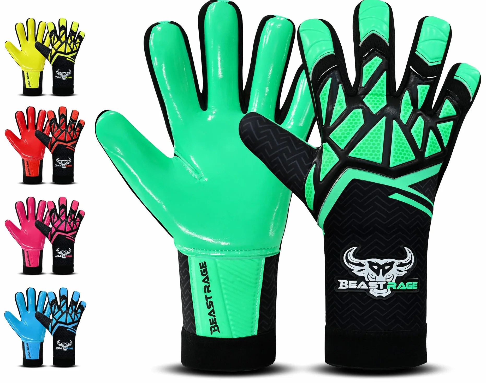 BEAST RAGE Guanti da portiere calcio bambini adolescenti adulti