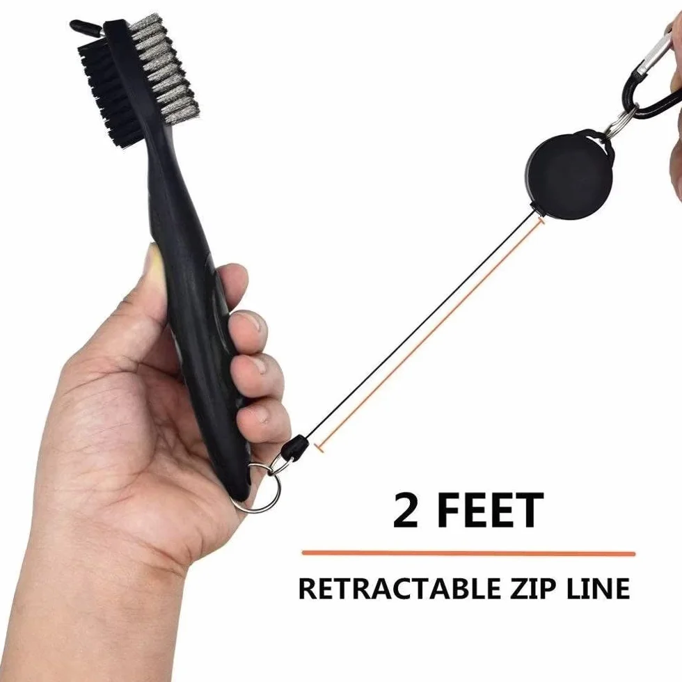 Golf Kit Accessori di Pulizia Spazzola per Mazze da Golf con Setole in Nylon e Filo