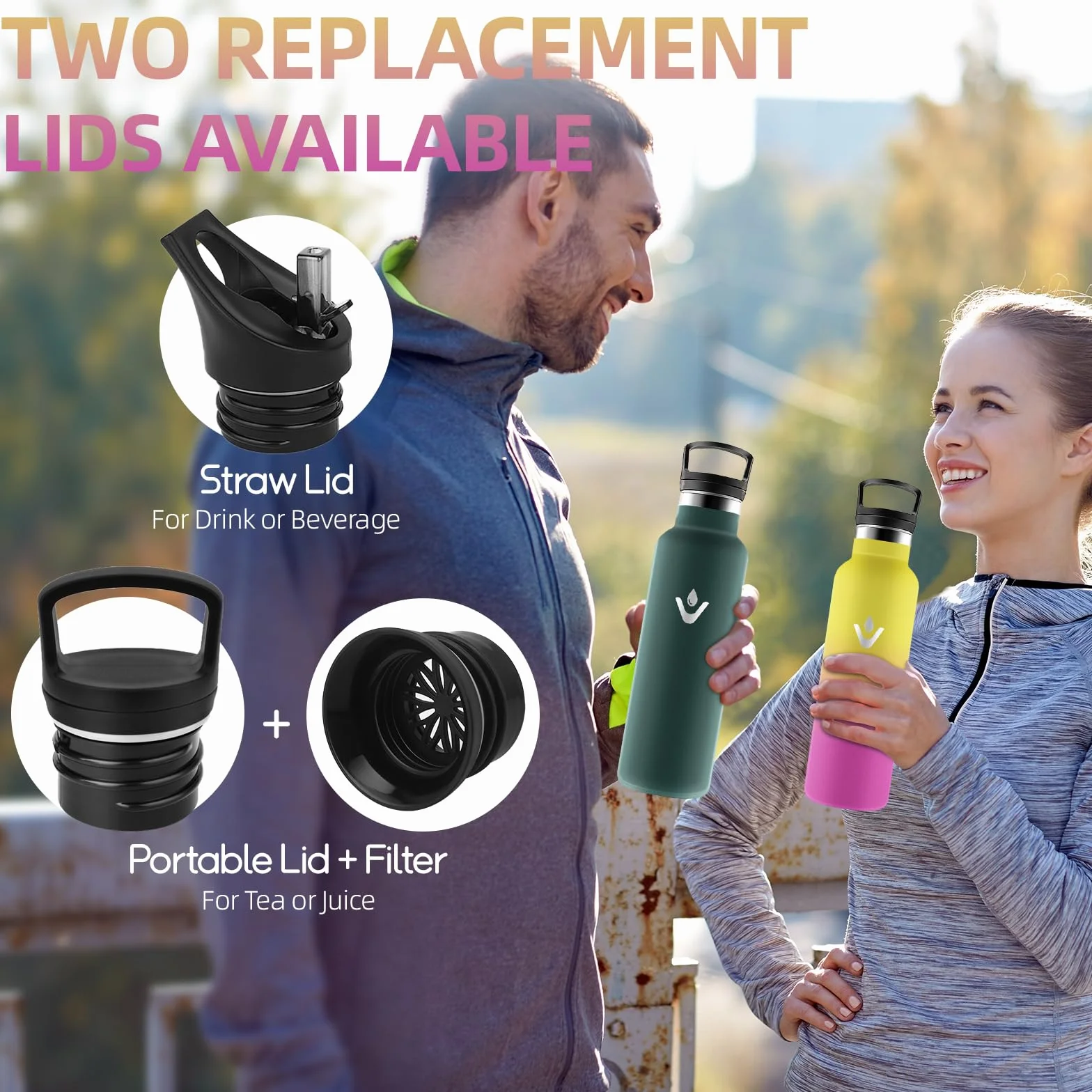 Grsta Borraccia Termica 500ml Senza BPA Acciaio Inox con Cannuccia per Ufficio Ciclismo Corsa