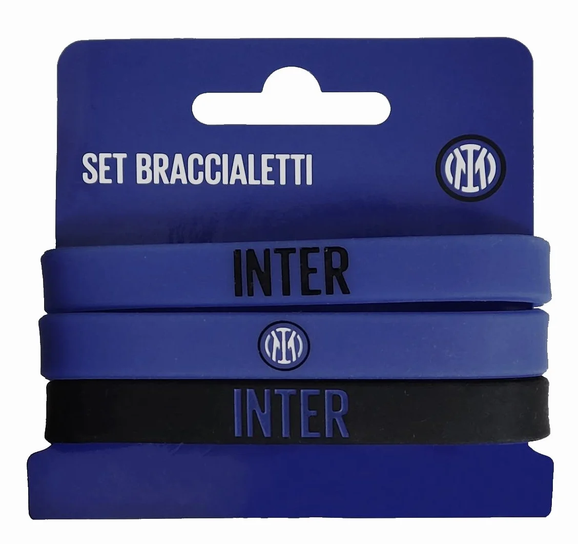 Set 3 Braccialetti Inter Ufficiale Nerazzurro Silicone