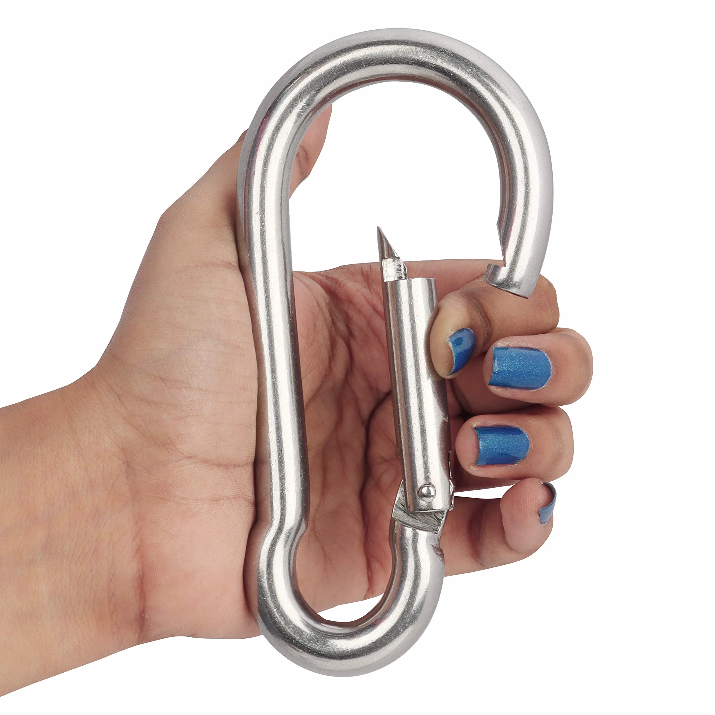 BELLE VOUS Moschettone in acciaio inox a molla M12 13,8 cm set di 2