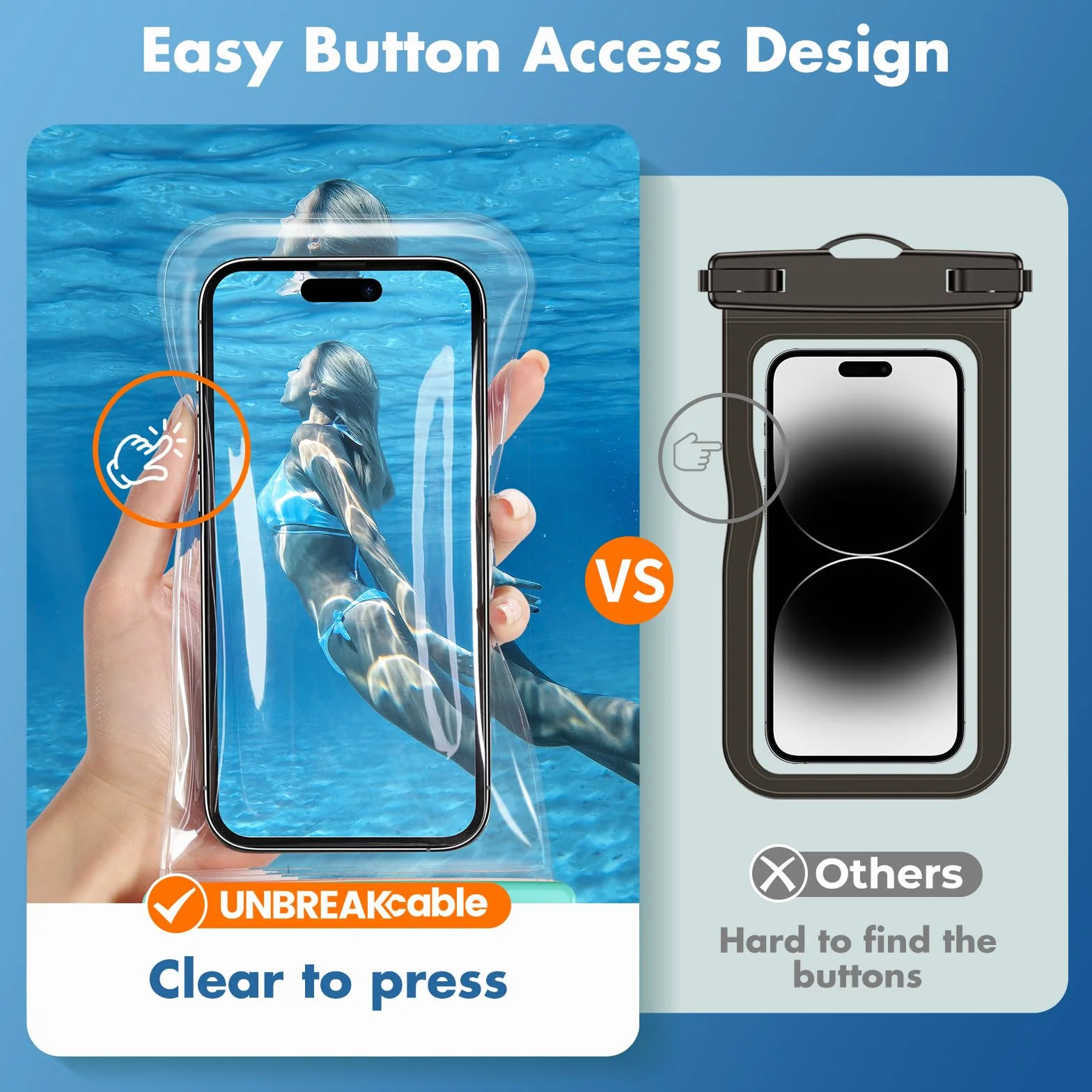 Custodia Impermeabile Universale per iPhone 16 15 14 13 12 11 Pro Max, Samsung S24 S23 S22 S21, Huawei fino a 7.0" - 2 Pezzi