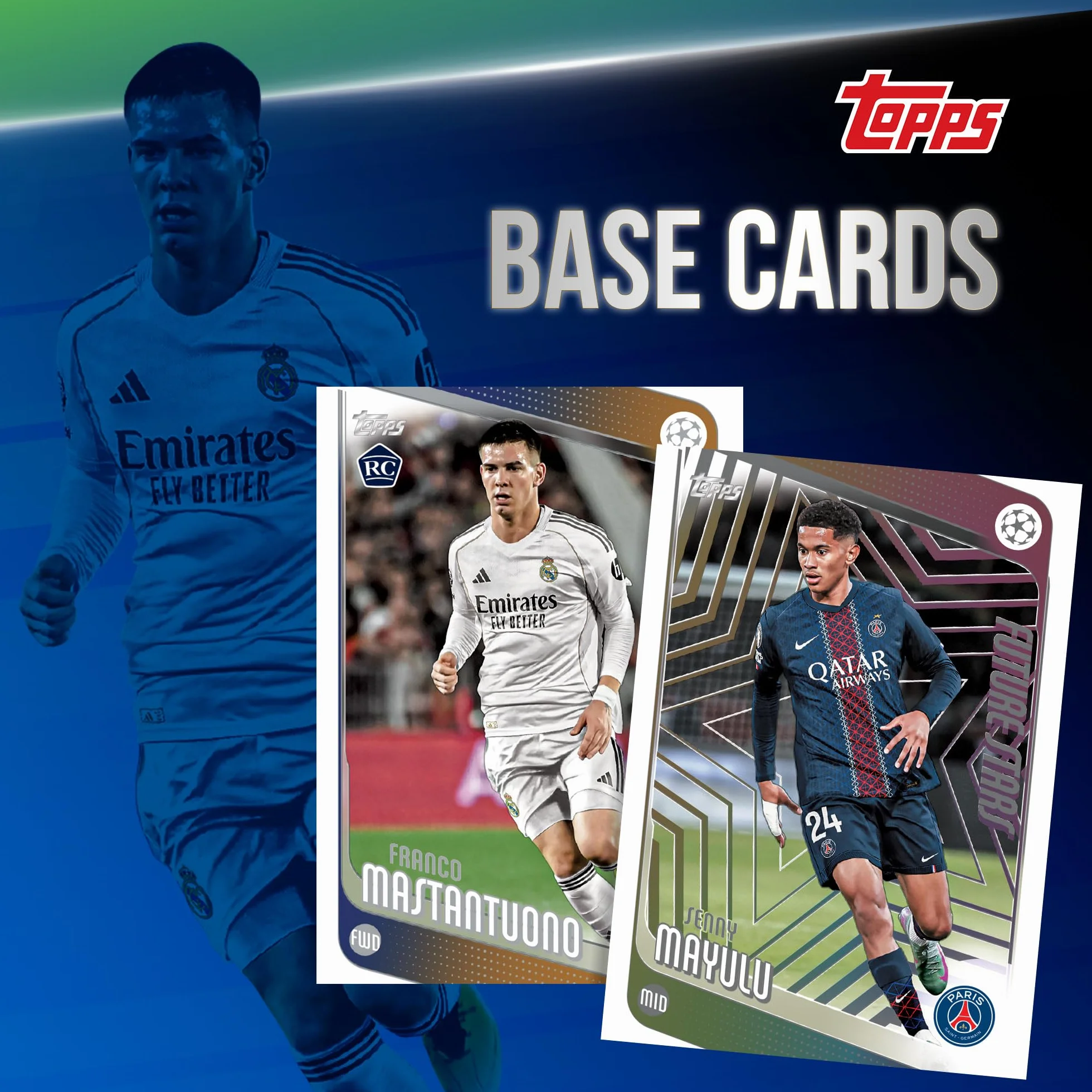 Topps UEFA Club Competitions Soccer 2025-26 - Pallone da calcio sigillato in fabbrica