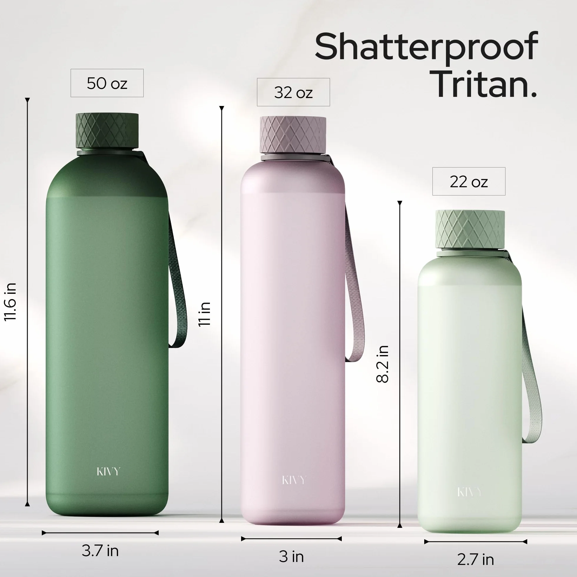 KIVY Borraccia 650ml Antigoccia Antiurto Senza BPA Verde - Bottiglia Acqua Sport Palestra
