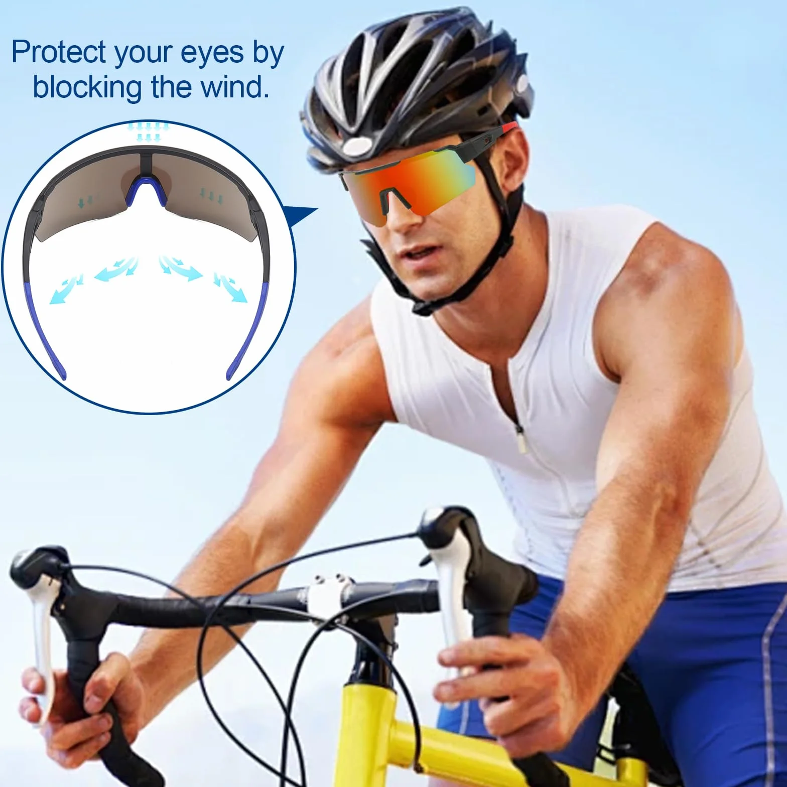 Occhiali da Sole Sportivi UV400 per Ciclismo Uomo Donna 2 PCS