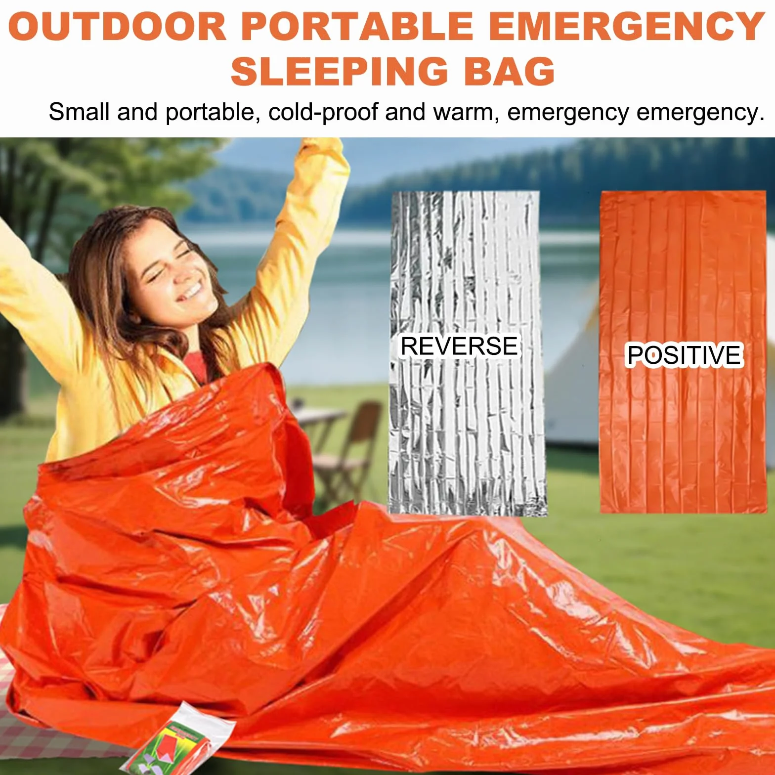 Bivy Bag Impermeabile 2 Pezzi, Coperta di Sopravvivenza Riutilizzabile per Campeggio