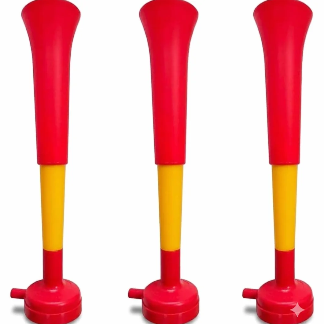 Vuvuzela Confezione da 3 Trombe in Plastica per Calcio e Celebrazioni Sportive