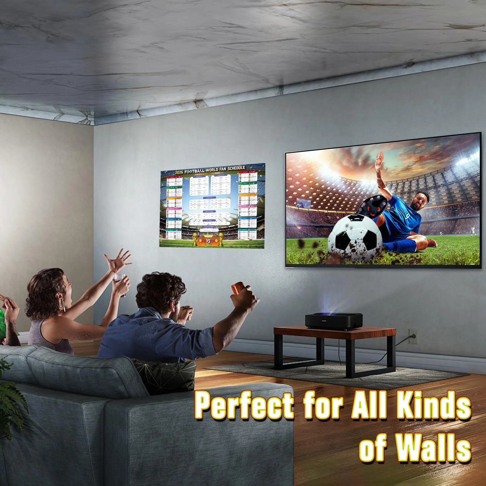 WALLFID Poster Calendario Mondiale 2026 98x70cm Ora Europa Centrale Coppa del Mondo 2026